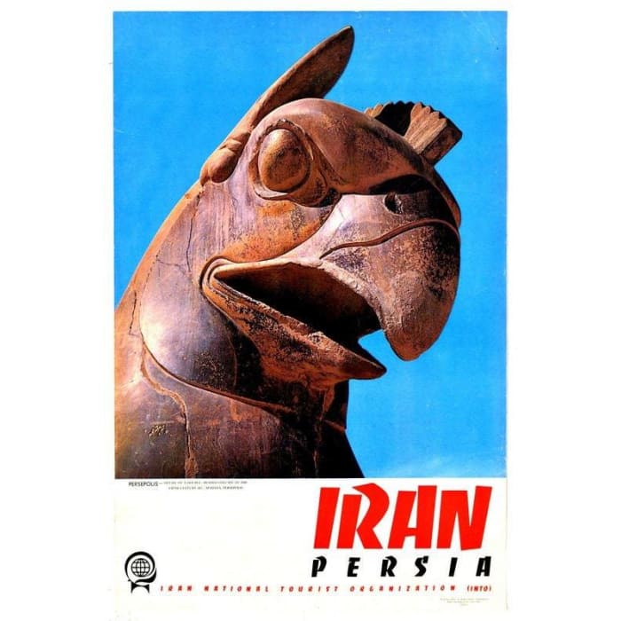 Vintage Iran Persia Persopolis Griffin Tourism Poster Print 