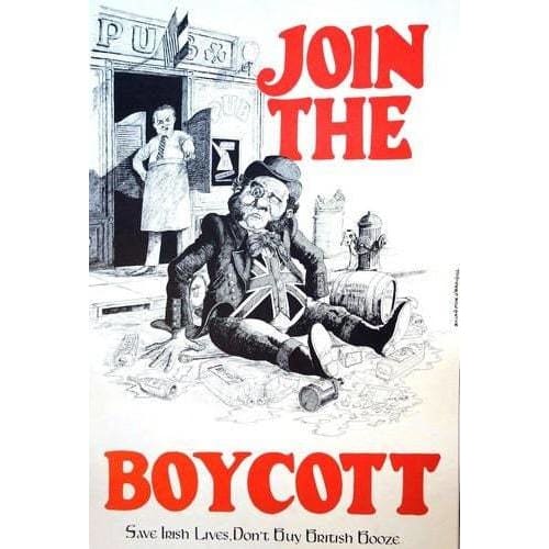 Vintage Irish Boycott British Alcohol Poster A3/A4 Print - 