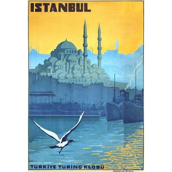 Vintage Istanbul Turkey Tourism Poster A3 Print - A3 - 