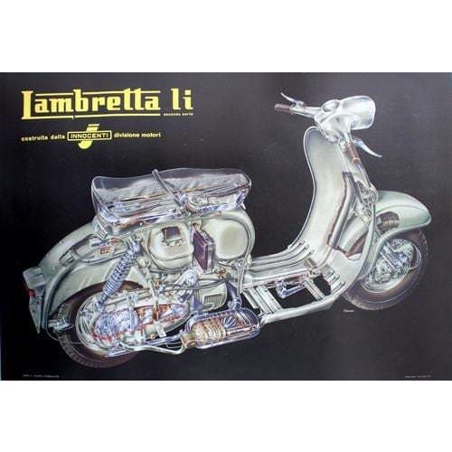 Vintage Italian Lambretta Advertisement Poster A3/A4 Print -