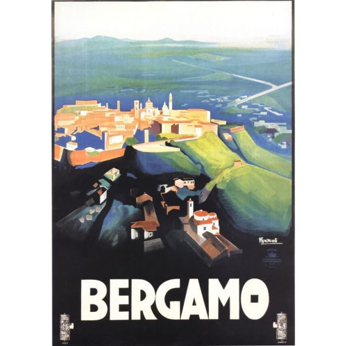 Vintage Italian Tourism Bergamo Poster A4/A3/A2/A1 Print - 