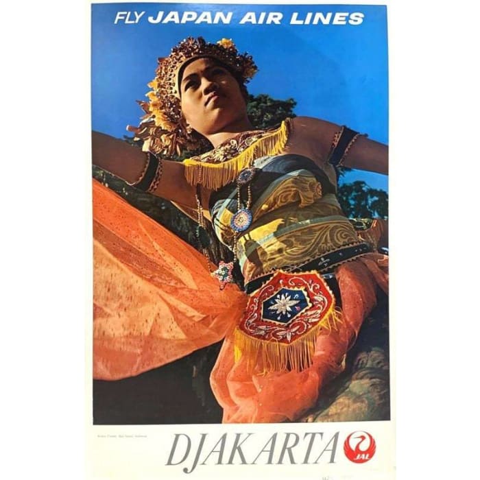 Vintage Japanese Airlines Flights to Djakarta Indonesia 