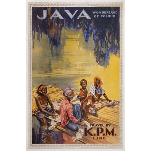 Vintage Java Indonesia Tourism Poster A3/A4 Print - Posters 