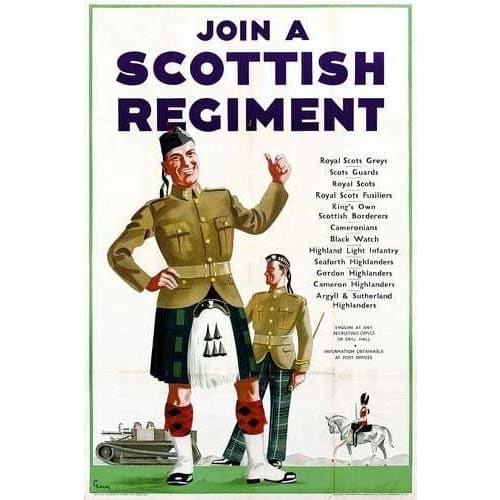 Vintage Join A Scottish Regiment British Army Recruitment 