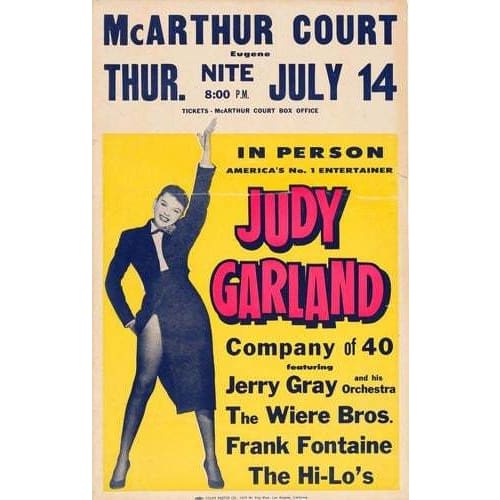 Vintage Judy Garland Concert Poster A3 Print - A3 - Posters 