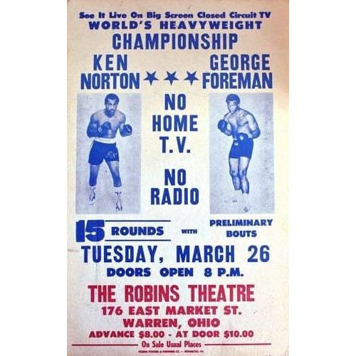 Vintage Ken Norton George Foreman Boxing Poster A3/A4 Print 