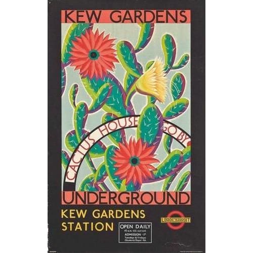 Vintage Kew Gardens Cactus House Poster A3/A2/A1 Print - 