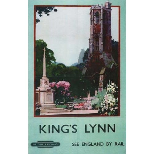 Vintage Kings Lynn British Rail Railway Poster A3/A2/A1 