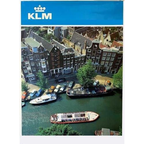 Vintage KLM Canals of Amsterdam Airline Poster A3/A4 Print -