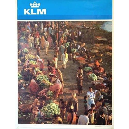 Vintage KLM India Airline Poster A3/A4 Print - Posters 