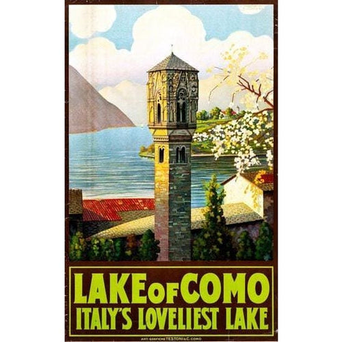 Vintage Lake Como Italy’s Loveliest Lake Tourism Poster A3 