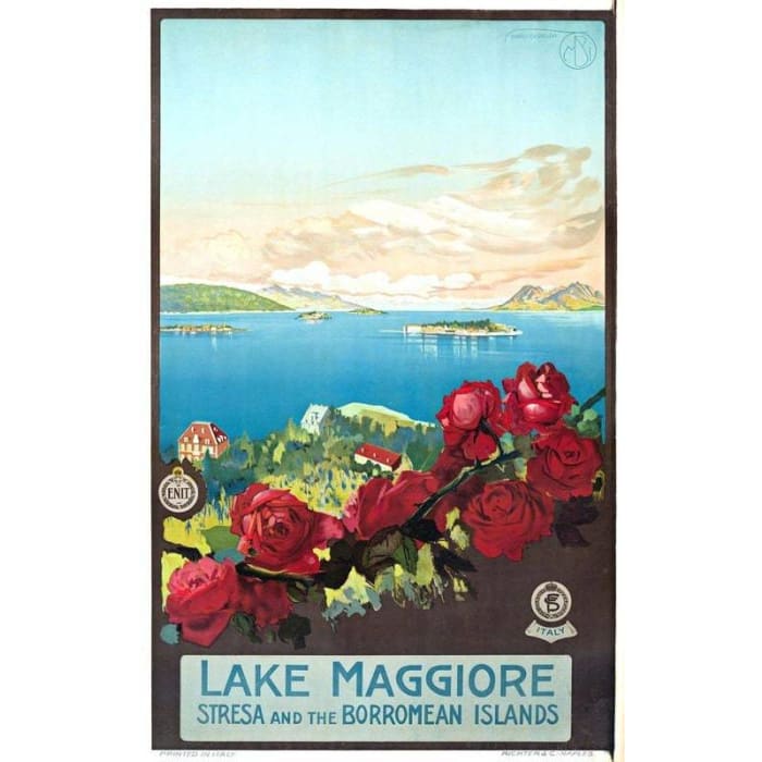 Vintage Lake Maggiore Italy Tourism Poster Print A3/A4 - 
