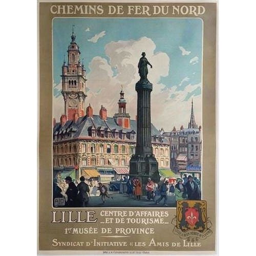 Vintage Lille French Tourism Poster A3 Print - A3 - Posters 