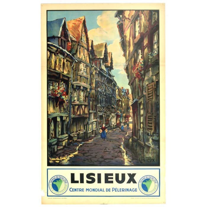 Vintage Lisieux France Tourism Poster Print A3/A4 - Posters 