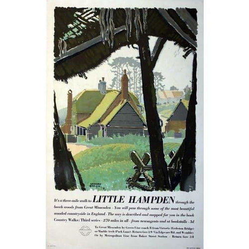 Vintage Little Hampden UK Transport Poster A3 Print - A3 - 