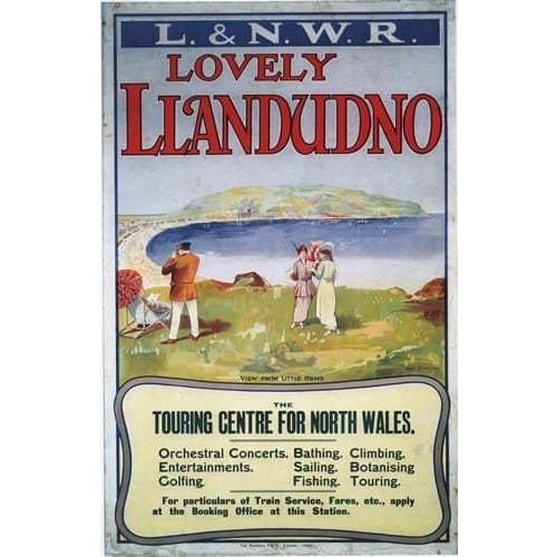 Vintage Llandudno LNWR Railway Poster A3/A2/A1 Print - 