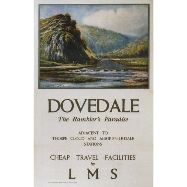Vintage LMS Dovedale Derbyshire Railway Poster A3/A2/A1 