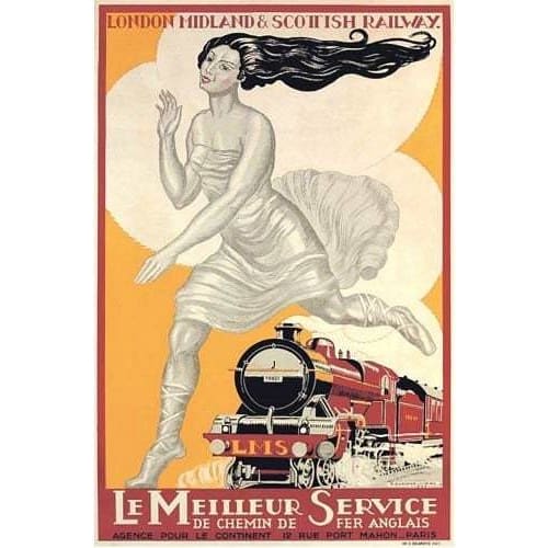 Vintage LMS French Language Railway Poster A3/A4 Print - 