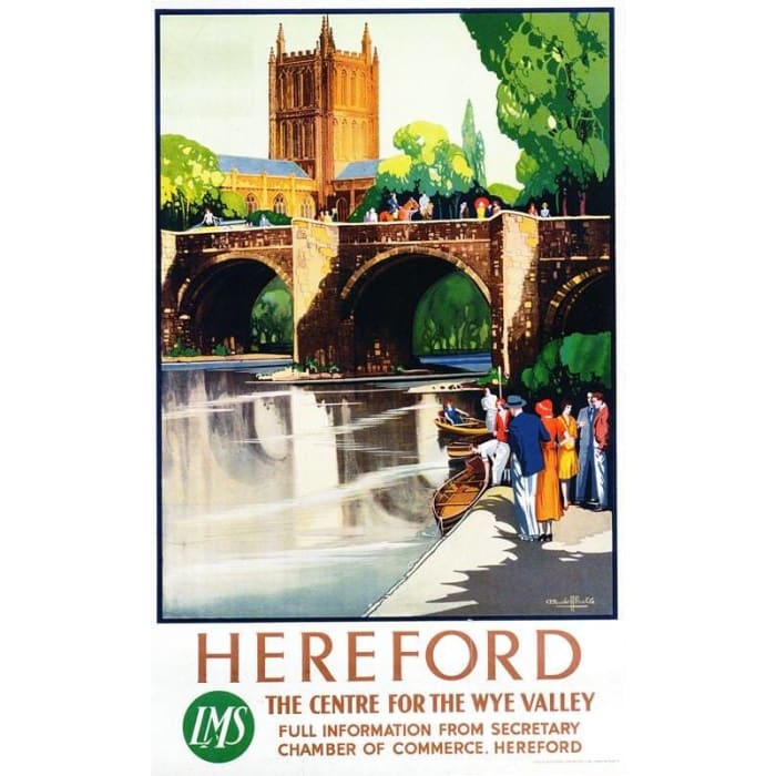 Vintage LMS Hereford For The Wye Valley Railway Poster 
