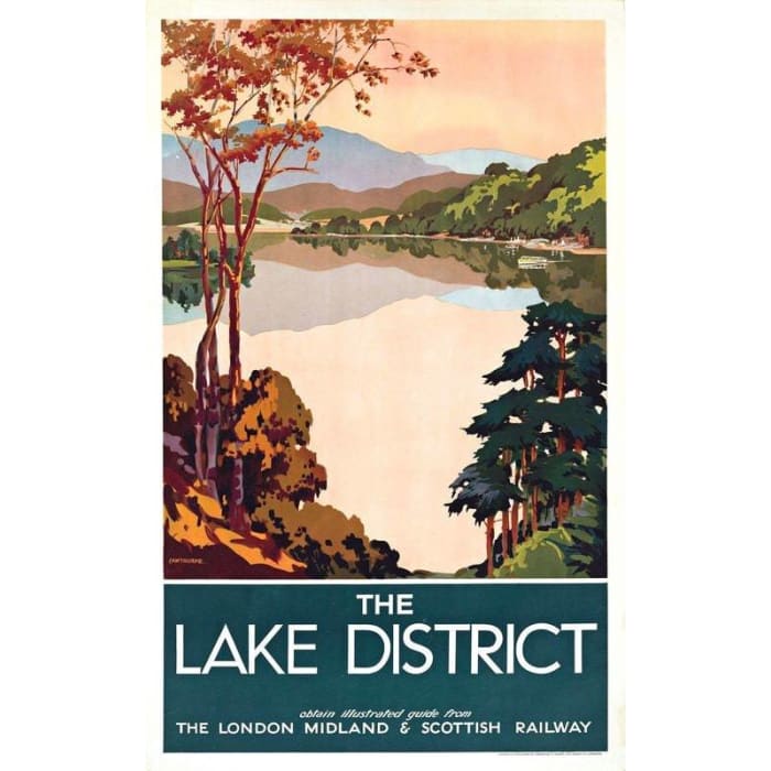Vintage LMS Lake District Railway Poster Print A3/A4 - 