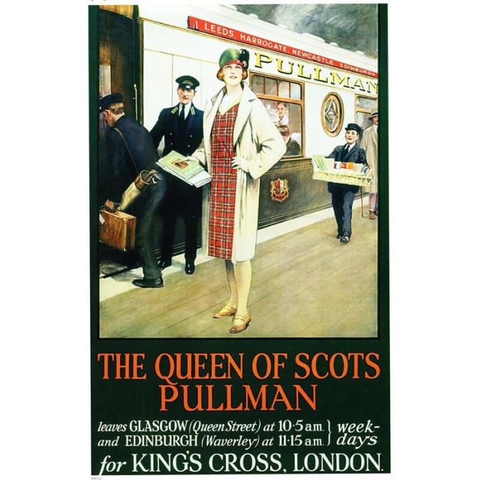 Vintage LMS LNER Queen Of Scots Pullman Railway Poster 
