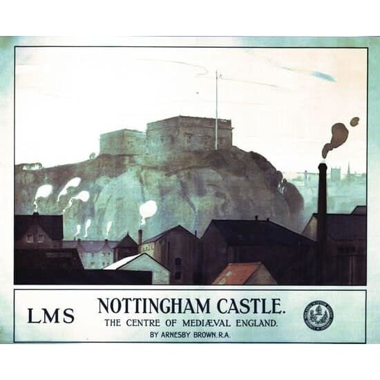 Vintage LMS Nottingham Castle Railway Poster A3/A2/A1 Print 