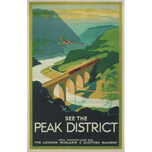 Vintage LMS Peak District Railway Poster A3/A2/A1 Print - 