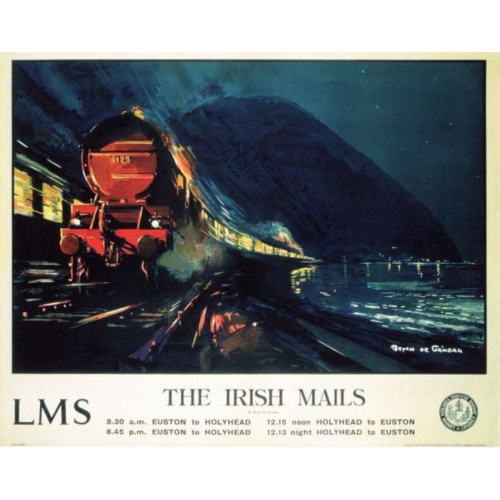 Vintage LMS The Irish Mail Train Railway Poster A4/A3/A2/A1 