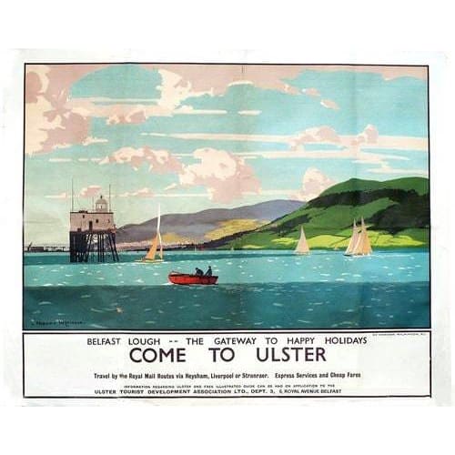 Vintage LNER Belfast Lough Railway Poster A3/A4 Print - 