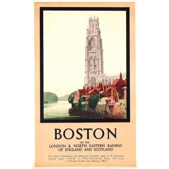 Vintage LNER Boston Lincolnshire Railway Poster Print A3/A4 