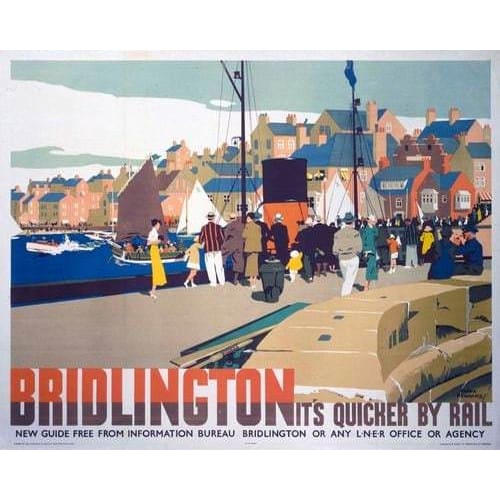 Vintage LNER Bridlington Yorkshire Railway Poster A3 Print -