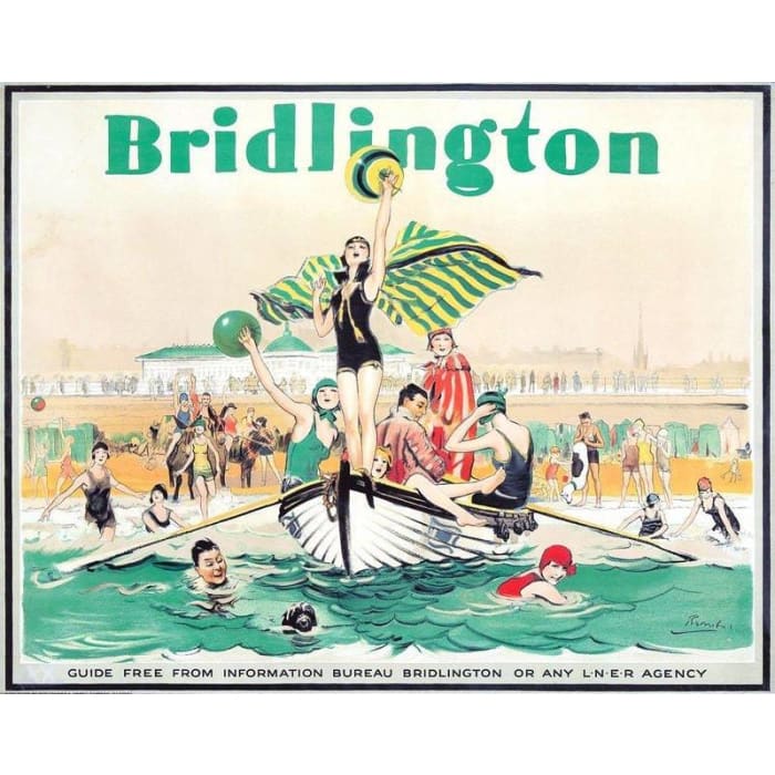 Vintage LNER Bridlington Yorkshire Railway Poster Print 