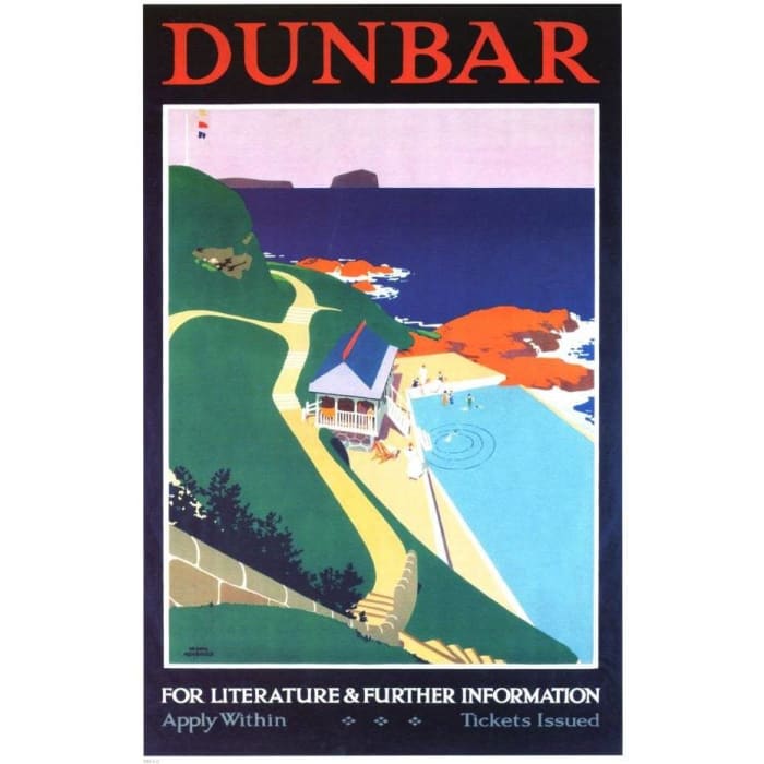 Vintage LNER Dunbar Railway Poster A4/A3/A2/A1 Print - 