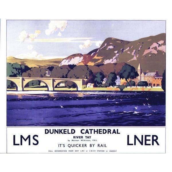 Vintage LNER Dunkeld Cathedral Railway Poster A3/A2/A1 Print