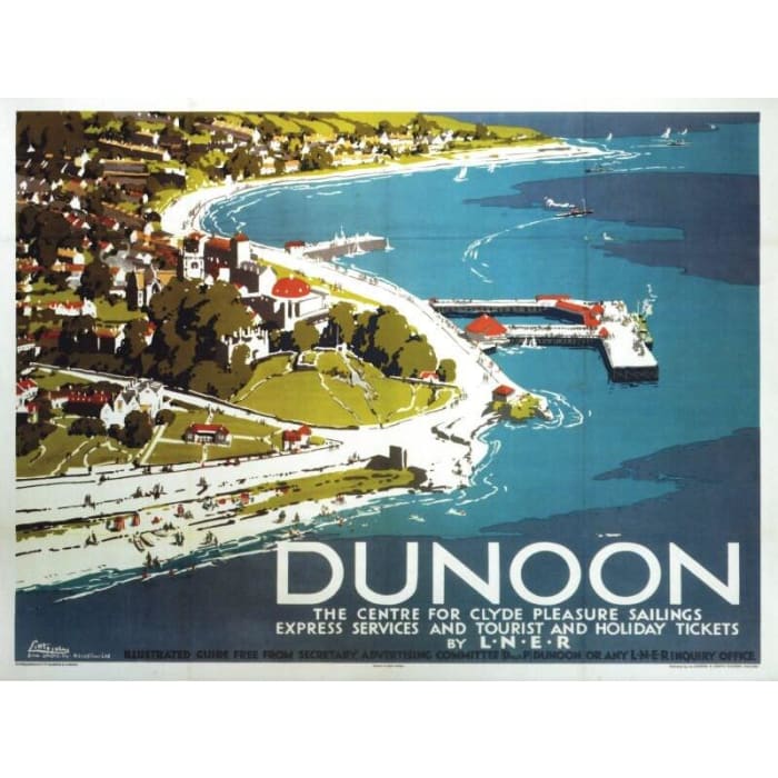 Vintage LNER Dunoon Railway Poster A4/A3/A2/A1 Print - 
