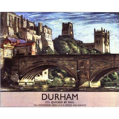 Vintage LNER Durham Railway Poster A3/A2/A1 Print - Posters 