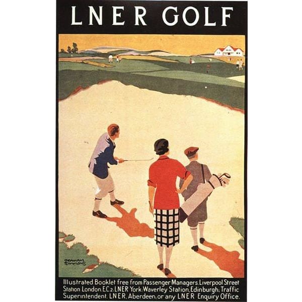Vintage LNER East Coast Golf Railway Poster A3/A2/A1 Print -