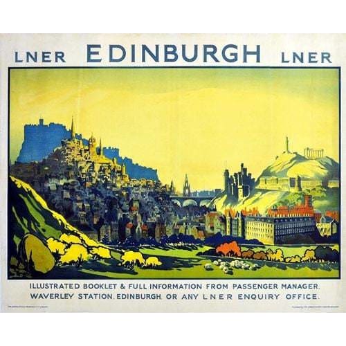 Vintage LNER Edinburgh Railway Poster A3/A4 Print - Posters 