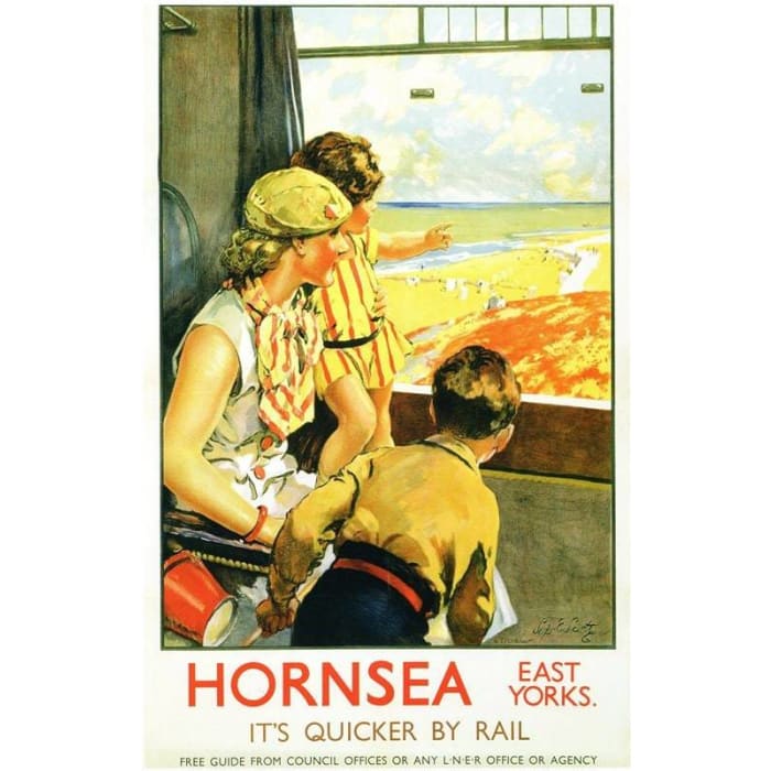 Vintage LNER Hornsea East Yorkshire Railway Poster 