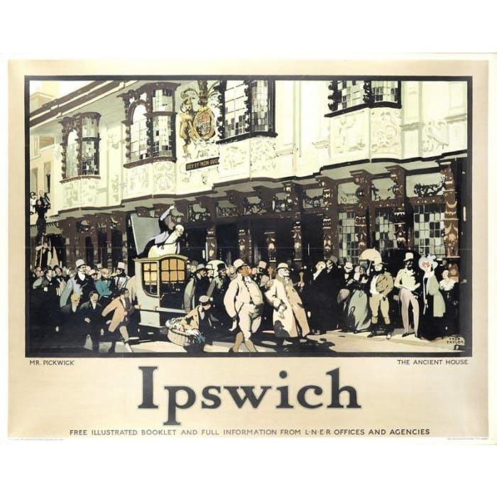 Vintage LNER Ipswich Suffolk Railway Poster Print A3/A4 - 