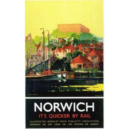 Vintage LNER Norwich Norfolk Railway Poster A4/A3/A2/A1 