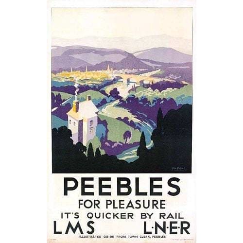 Vintage LNER Peebles Railway Poster A3/A4 Print - Posters 