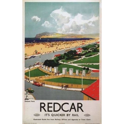 Vintage LNER Redcar Zetland Park Railway Poster A3/A2/A1 