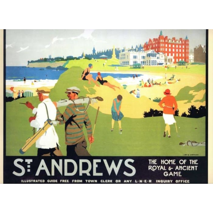Vintage LNER St Andrews Home of Golf Railway Poster 