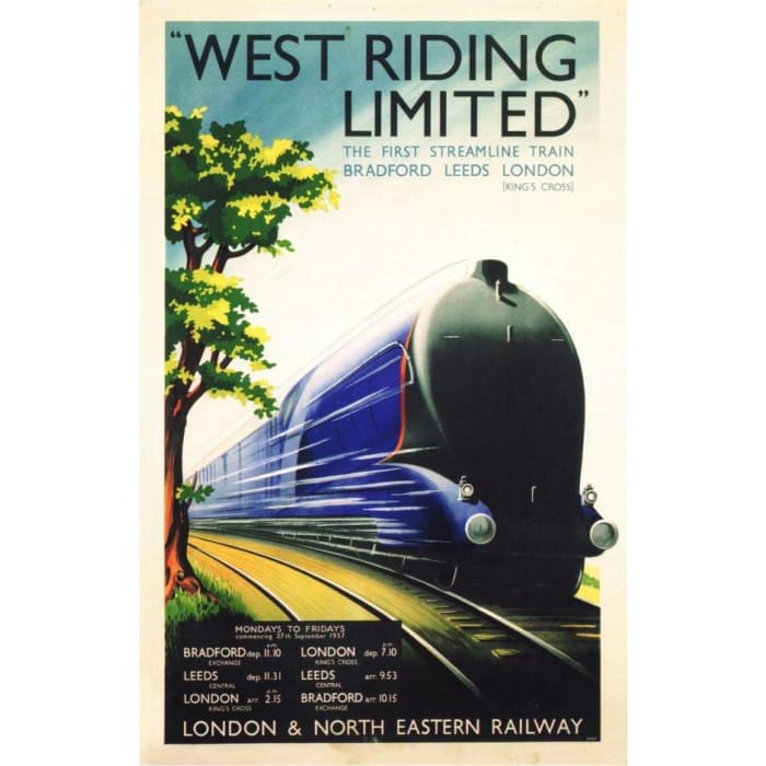 Vintage LNER West Riding Express Leeds Bradford London 