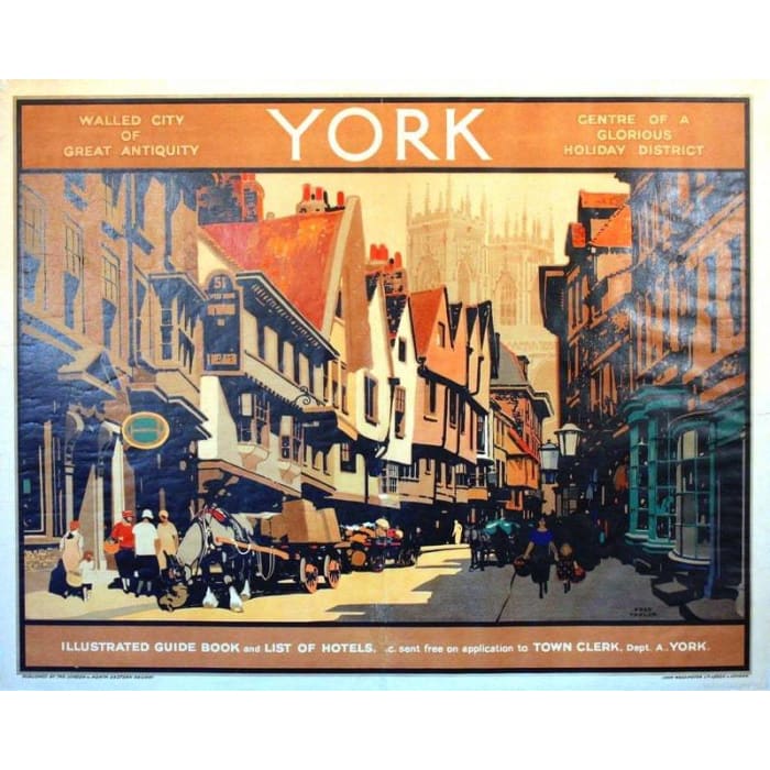 Vintage LNER York City of Antiquity Railway Poster Print 