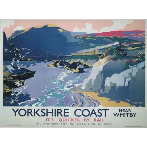 Vintage LNER Yorkshire Coast near Whitby Railway Poster 