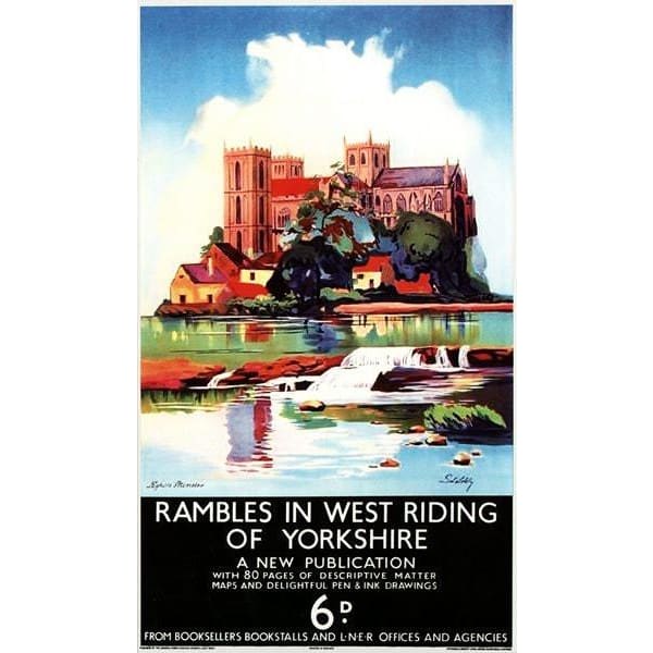 Vintage LNER Yorkshire Rambles Railway Poster A3/A2/A1 Print