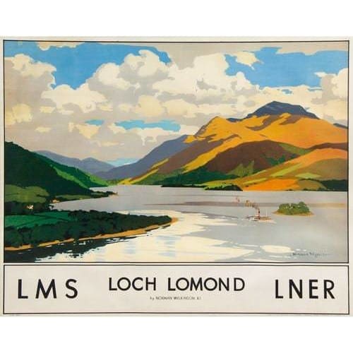Vintage Loch Lomond LMS Railway Poster A3/A2/A1 Print - 