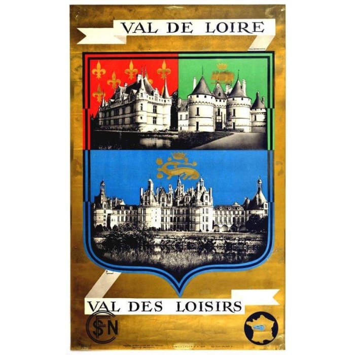 Vintage Loire Valley France Tourism Poster Print A3/A4 - 